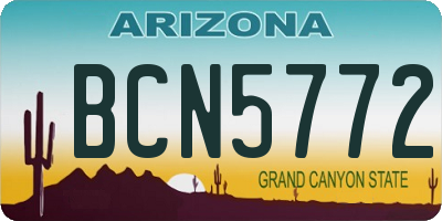 AZ license plate BCN5772