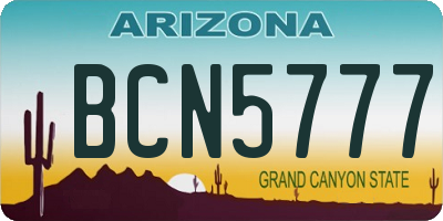 AZ license plate BCN5777