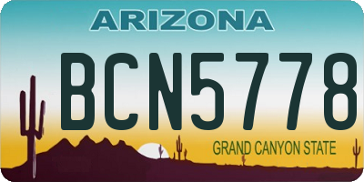 AZ license plate BCN5778