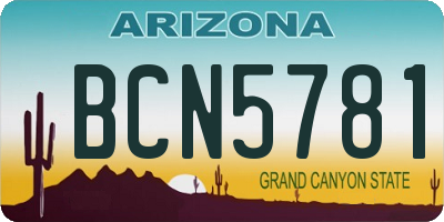 AZ license plate BCN5781