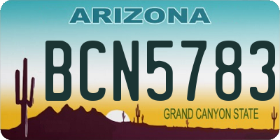 AZ license plate BCN5783