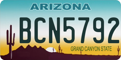 AZ license plate BCN5792