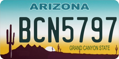 AZ license plate BCN5797