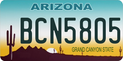 AZ license plate BCN5805