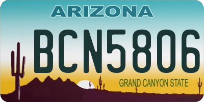 AZ license plate BCN5806