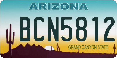 AZ license plate BCN5812