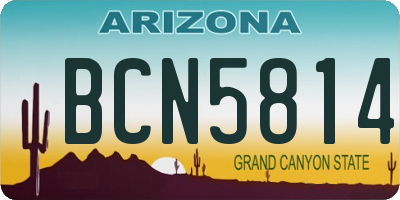 AZ license plate BCN5814