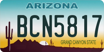 AZ license plate BCN5817