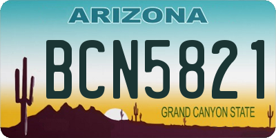 AZ license plate BCN5821