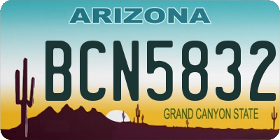 AZ license plate BCN5832