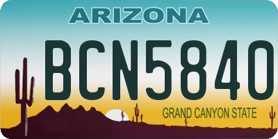 AZ license plate BCN5840