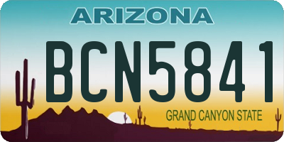 AZ license plate BCN5841