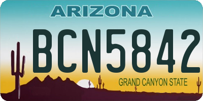 AZ license plate BCN5842