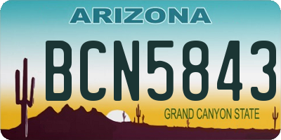 AZ license plate BCN5843