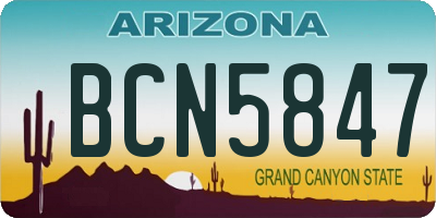 AZ license plate BCN5847