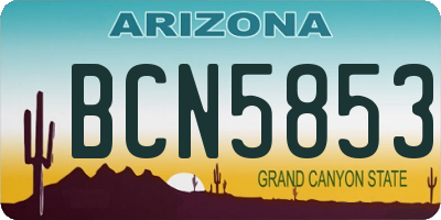 AZ license plate BCN5853