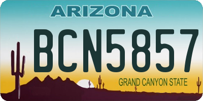 AZ license plate BCN5857