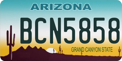 AZ license plate BCN5858