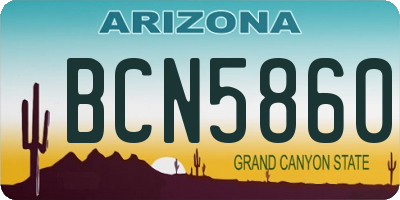 AZ license plate BCN5860