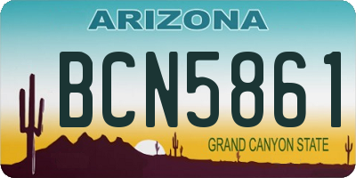 AZ license plate BCN5861