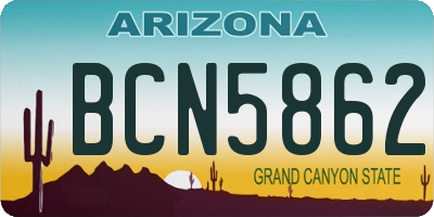 AZ license plate BCN5862