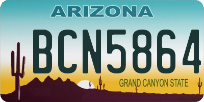 AZ license plate BCN5864