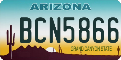 AZ license plate BCN5866