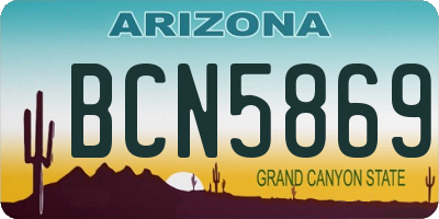 AZ license plate BCN5869