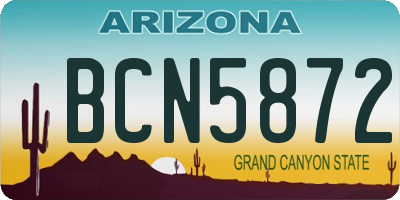 AZ license plate BCN5872