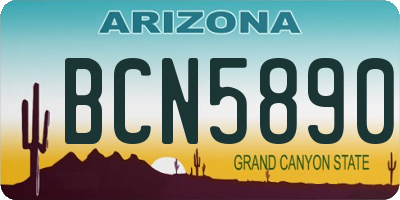 AZ license plate BCN5890