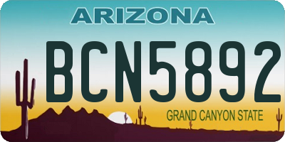 AZ license plate BCN5892