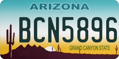 AZ license plate BCN5896