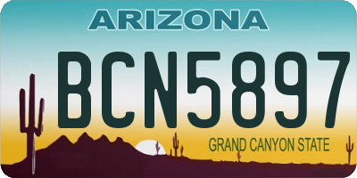 AZ license plate BCN5897