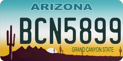 AZ license plate BCN5899