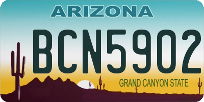 AZ license plate BCN5902