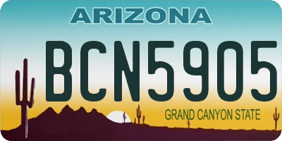 AZ license plate BCN5905