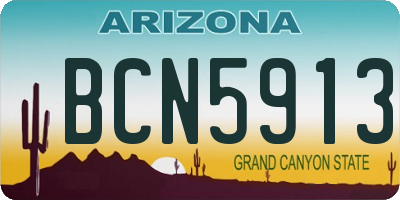 AZ license plate BCN5913