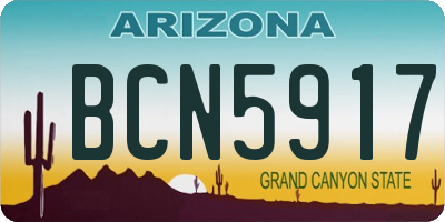 AZ license plate BCN5917