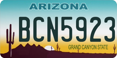 AZ license plate BCN5923