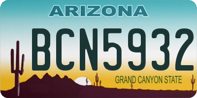 AZ license plate BCN5932