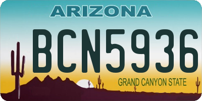 AZ license plate BCN5936