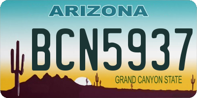 AZ license plate BCN5937