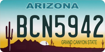 AZ license plate BCN5942