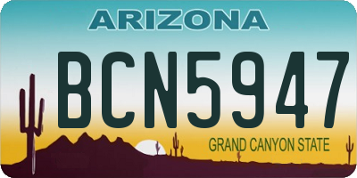 AZ license plate BCN5947