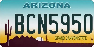 AZ license plate BCN5950