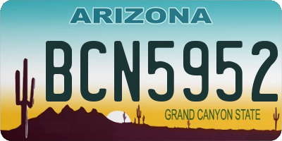 AZ license plate BCN5952