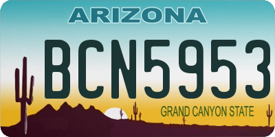 AZ license plate BCN5953