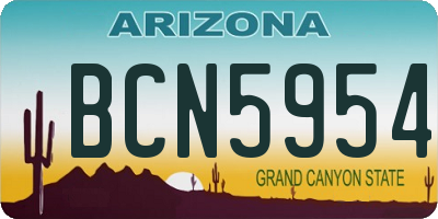 AZ license plate BCN5954