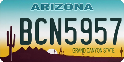 AZ license plate BCN5957