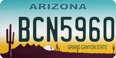 AZ license plate BCN5960